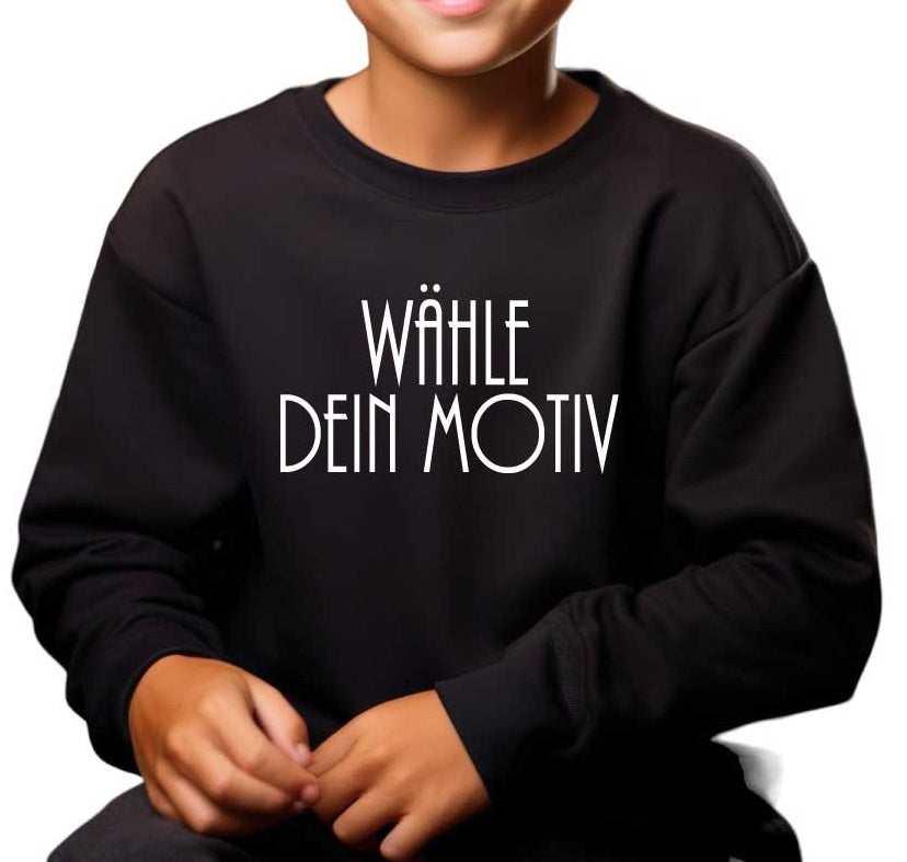 KIDS/Sweatshirt-schwarz mit Wunschmotiv