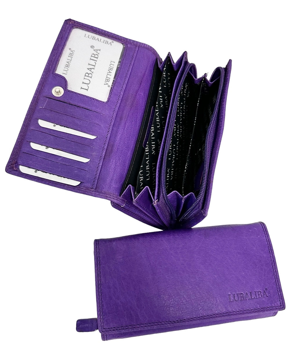 LUBALIBA® ECHTR LEDER Portemonnaie APRIL/LILA
