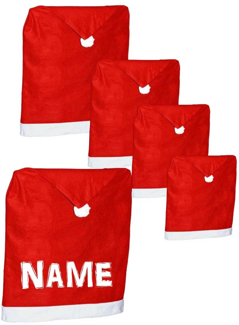 Weihnachts Stuhlhusse Rot / mit Wunschname