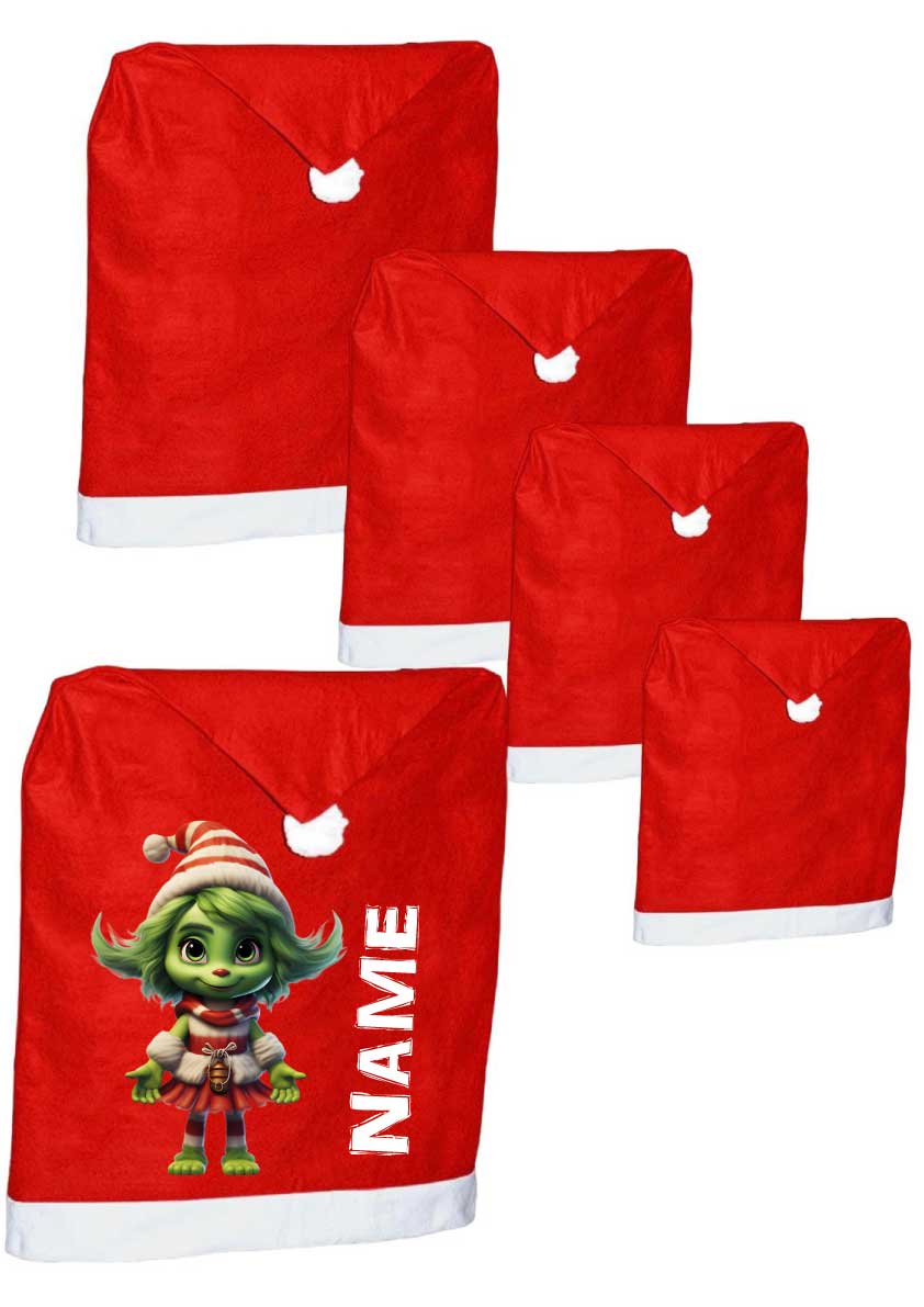Weihnachts Stuhlhusse Rot / LULU mit Wunschname