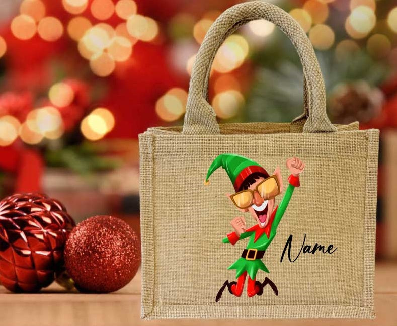 Jute Tasche Weihnachte-COOL WILLY /mit Wunschname