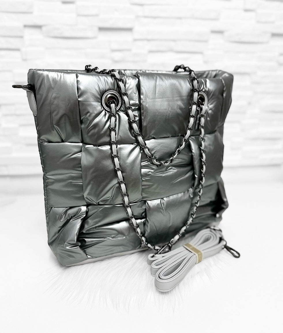 Stylische Stepptasche/SILBER