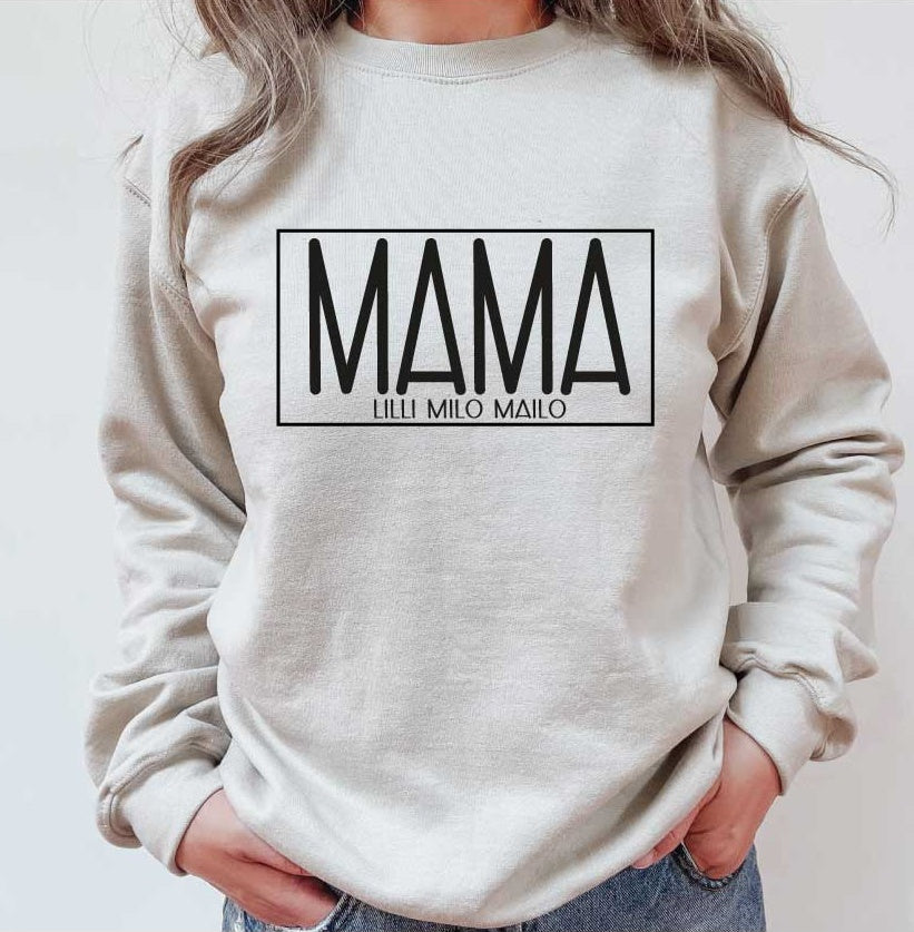 Sweatshirt MAMA mit Wunschnamen /FARBWAHL
