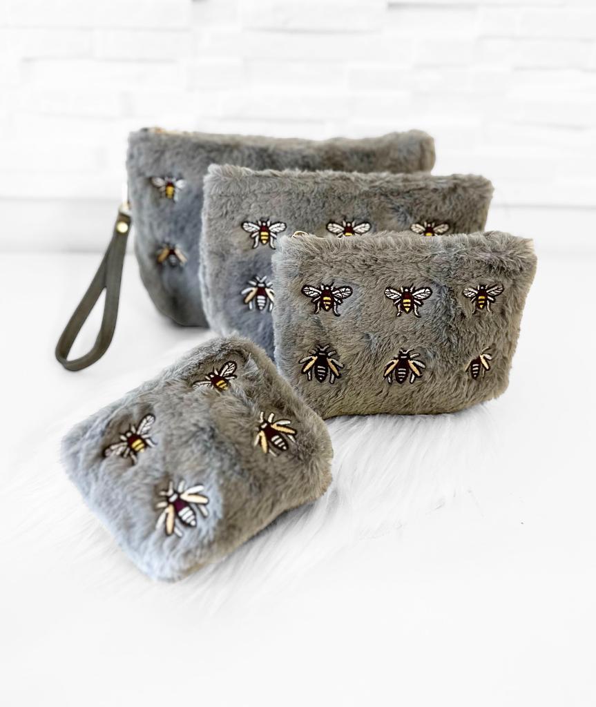 Edel Beauty/Kosmetiktasche Biene-GRAU