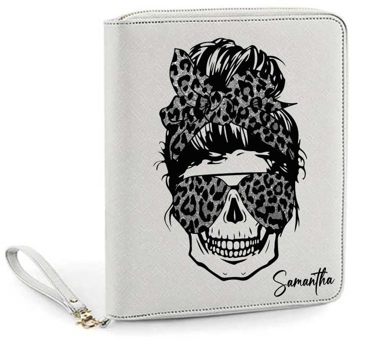 Organizer/Grau TOTENKOPF mit Wunschnamen