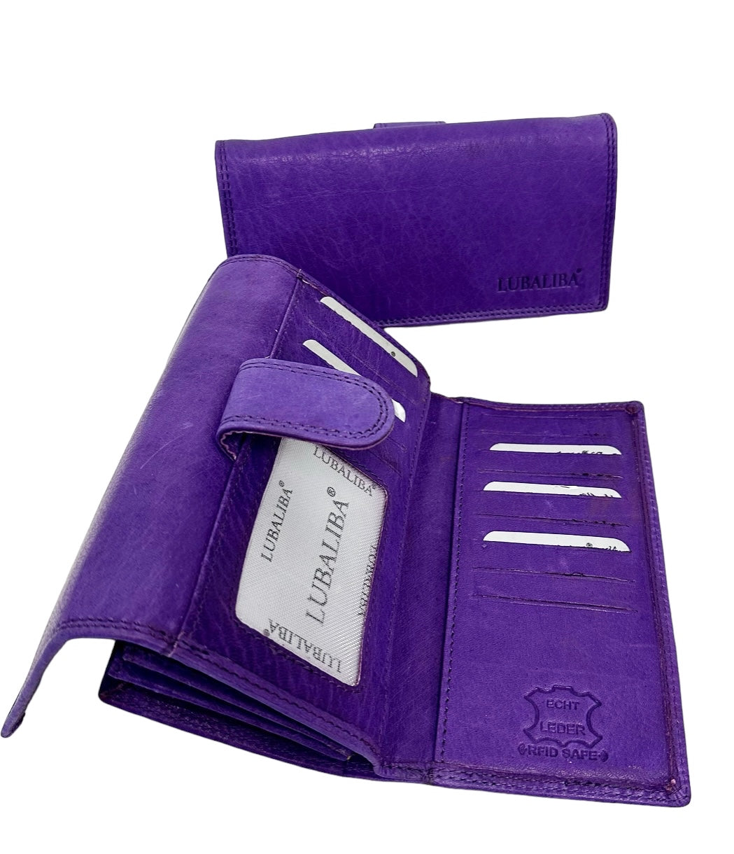LUBALIBA® ECHTR LEDER Portemonnaie APRIL/LILA
