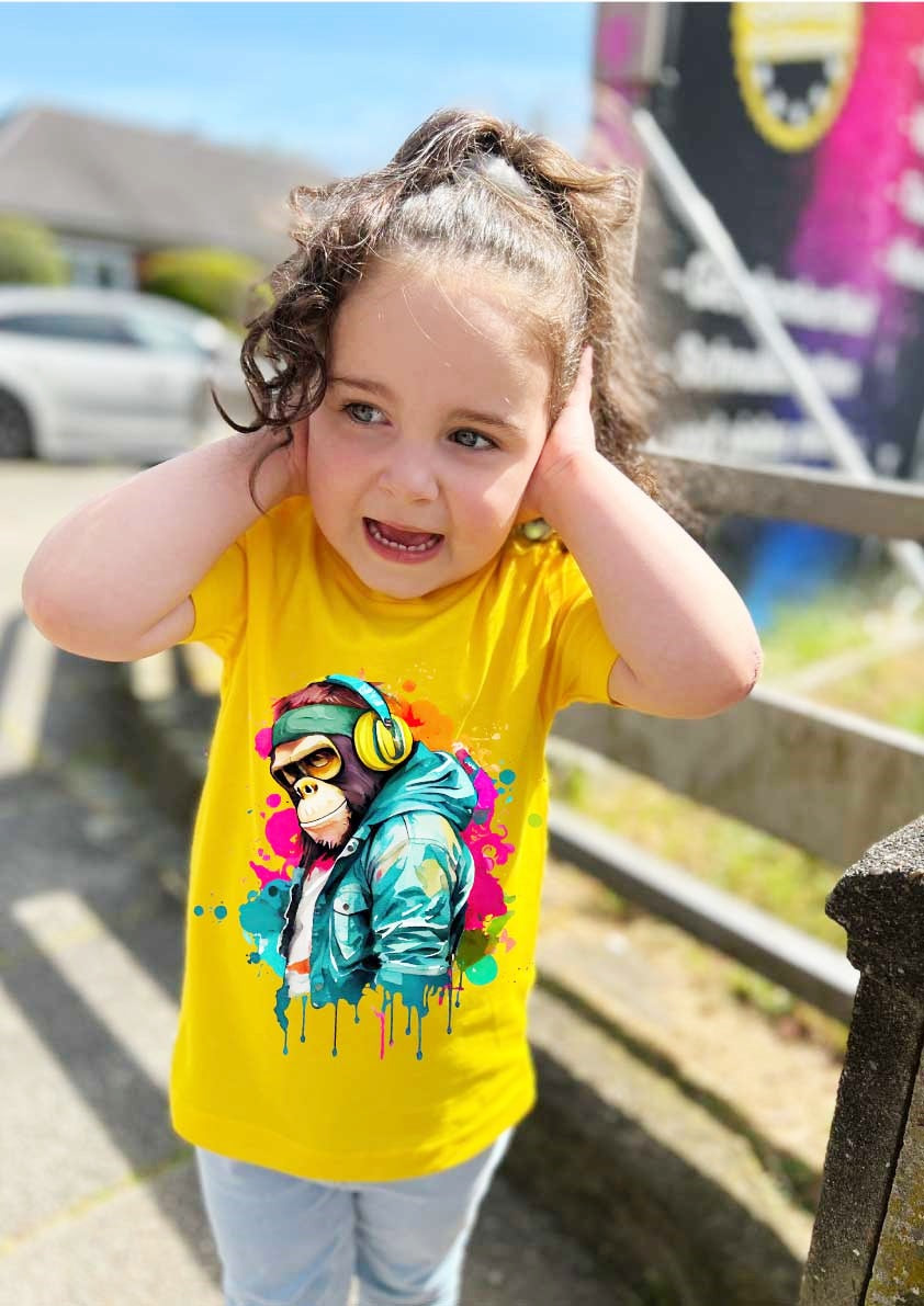 T-Shirt Gelb♥NEU♥ Affe/Monkey