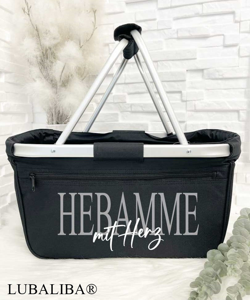 Kühlshopper/HEBAMME MIT HERZ mit Wunschnamen