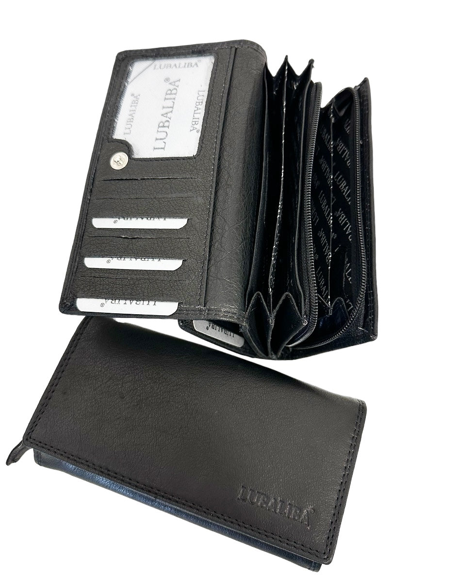 LUBALIBA® ECHTR LEDER Portemonnaie APRIL/SCHWARZ