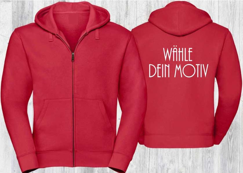 KAPUZEN-JACKE UNISEX ROT SWEAT- JACKE CREATLIBA