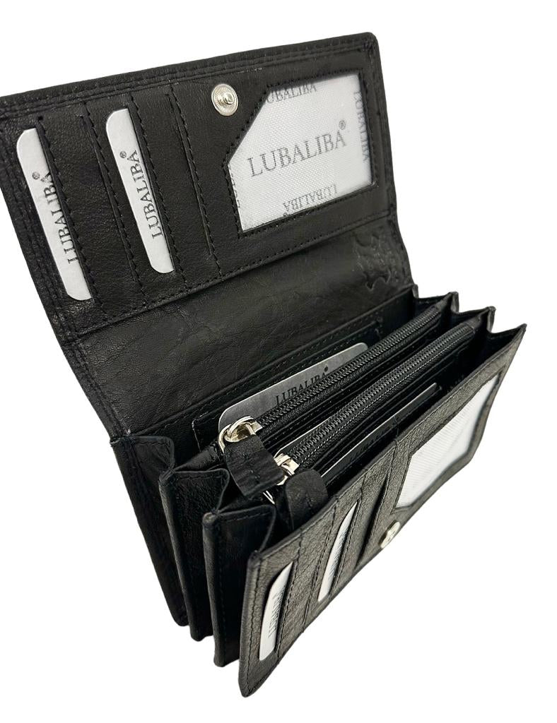 LUBALIBA® ECHTR LEDER Portemonnaie FEBRUAR/SCHWARZ