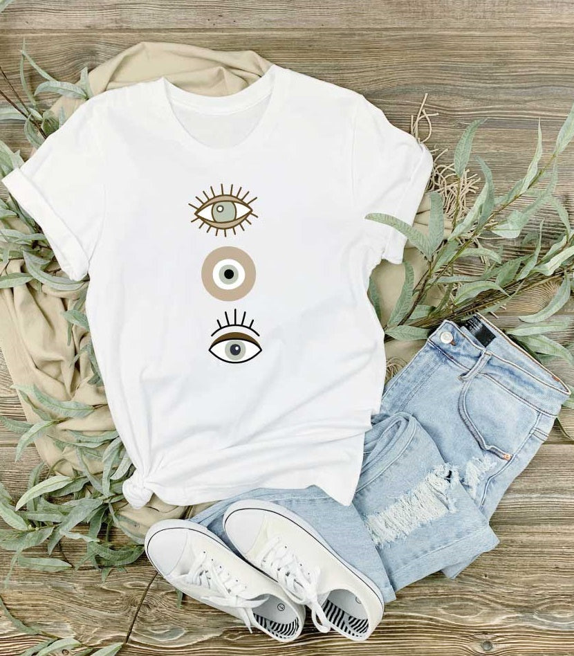 Unisex T-SHIRT-weiß NazarStyle/Beige