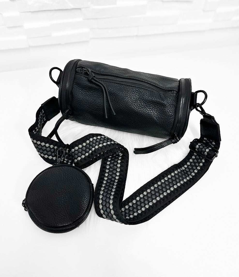 HANDTASCHE TrommelDesign Style/SCHWARZ