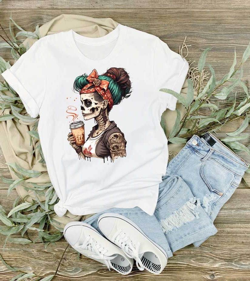 Unisex T-Shirt-weiß Skull Scarlett