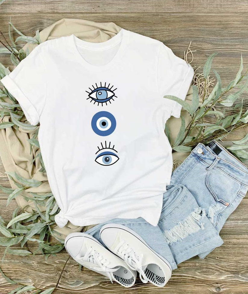 Unisex T-SHIRT-weiß NazarStyle/Blau