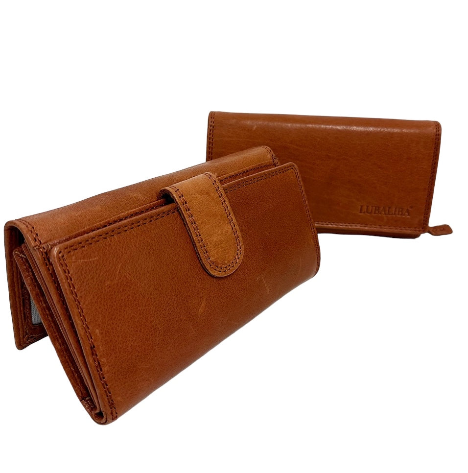 LUBALIBA® ECHTR LEDER Portemonnaie APRIL/BRAUN