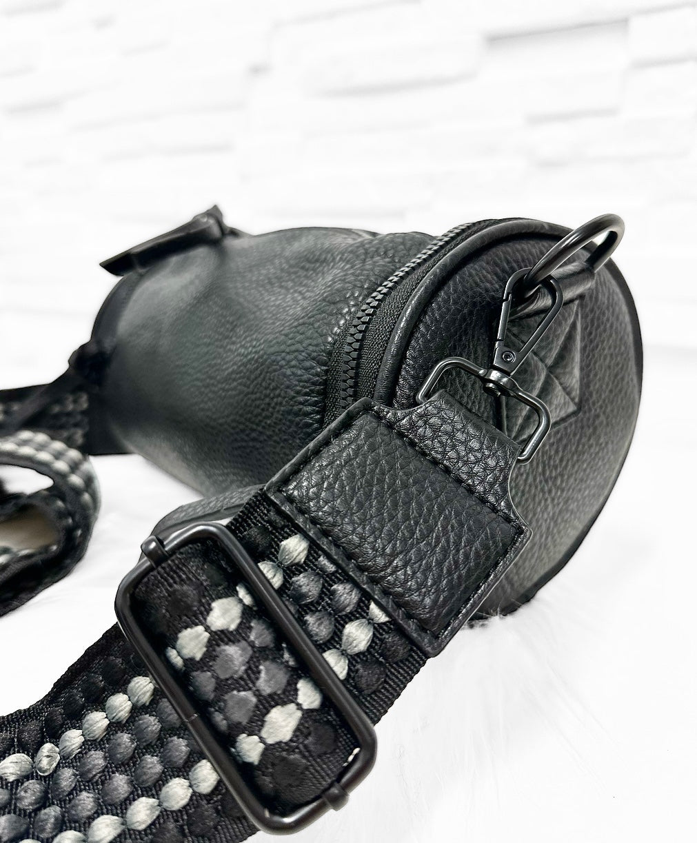 HANDTASCHE TrommelDesign Style/SCHWARZ