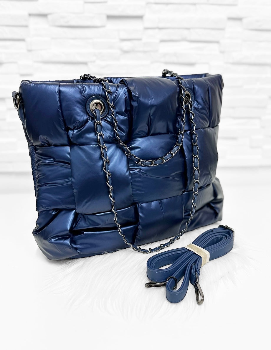 Stylische Stepptasche/MARINBLAU
