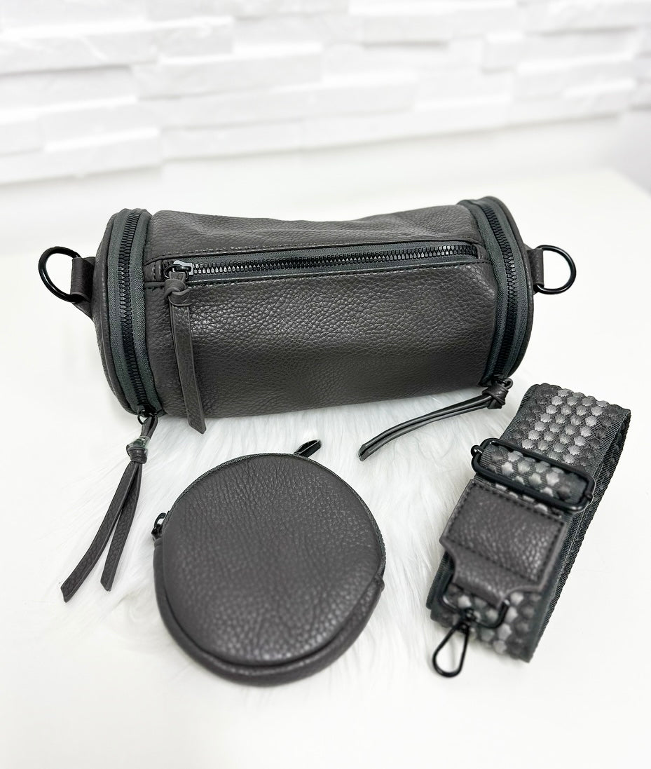 HANDTASCHE TrommelDesign Style/D.Grau