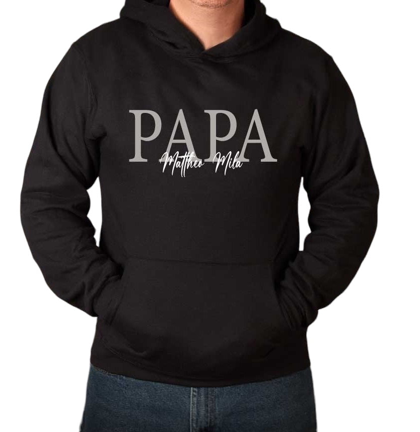 UNISEX HOODIE "PAPA" MIT WUNSCHNAMEN-Farbwahl
