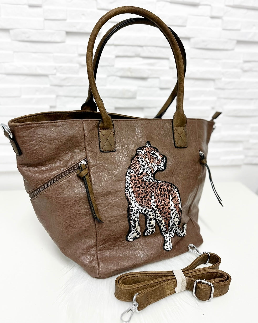 Stylische LeopardenTasche/BRAUN