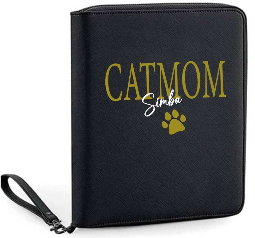 CATMOM Organizer/SCHWARZ mit Wunschnamen-Farbwahl