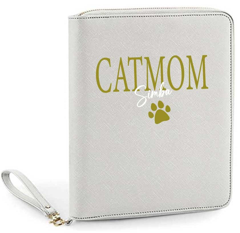 CATMOM Organizer/GRAU mit Wunschnamen-Farbwahl