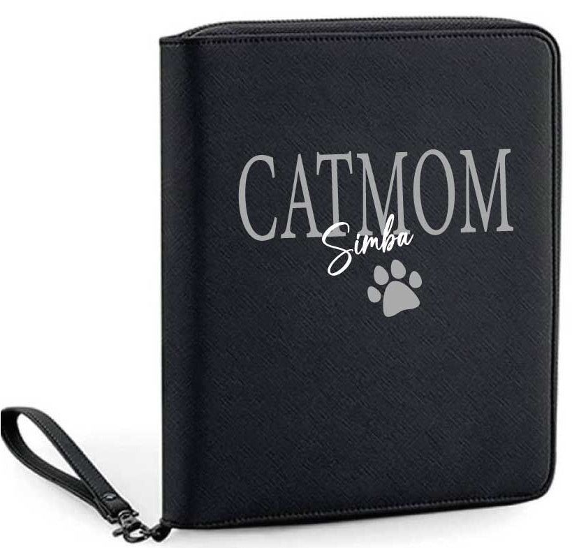 CATMOM Organizer/SCHWARZ mit Wunschnamen-Farbwahl