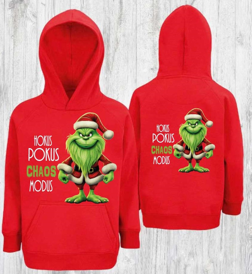 KIDS/Hoodie-ROT HOKUS POKUS CHAOS MODUS