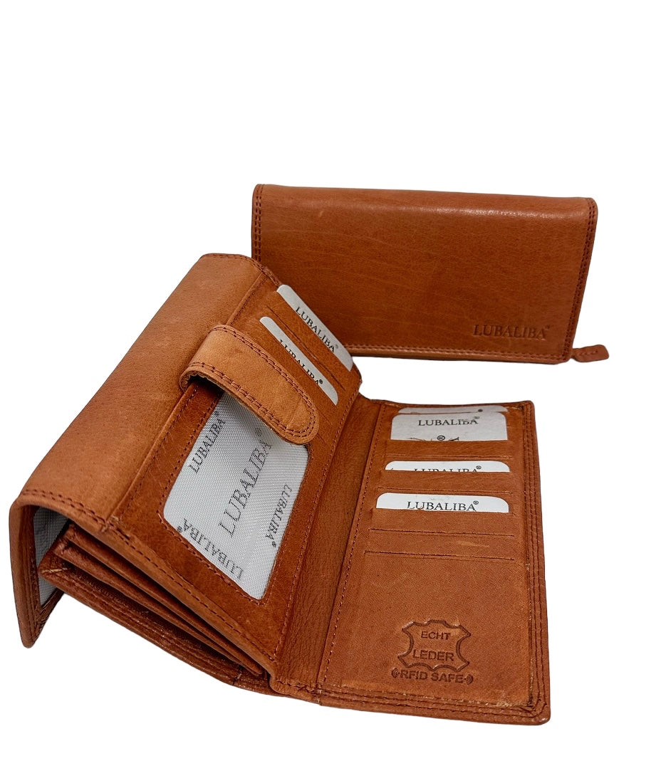 LUBALIBA® ECHTR LEDER Portemonnaie APRIL/BRAUN