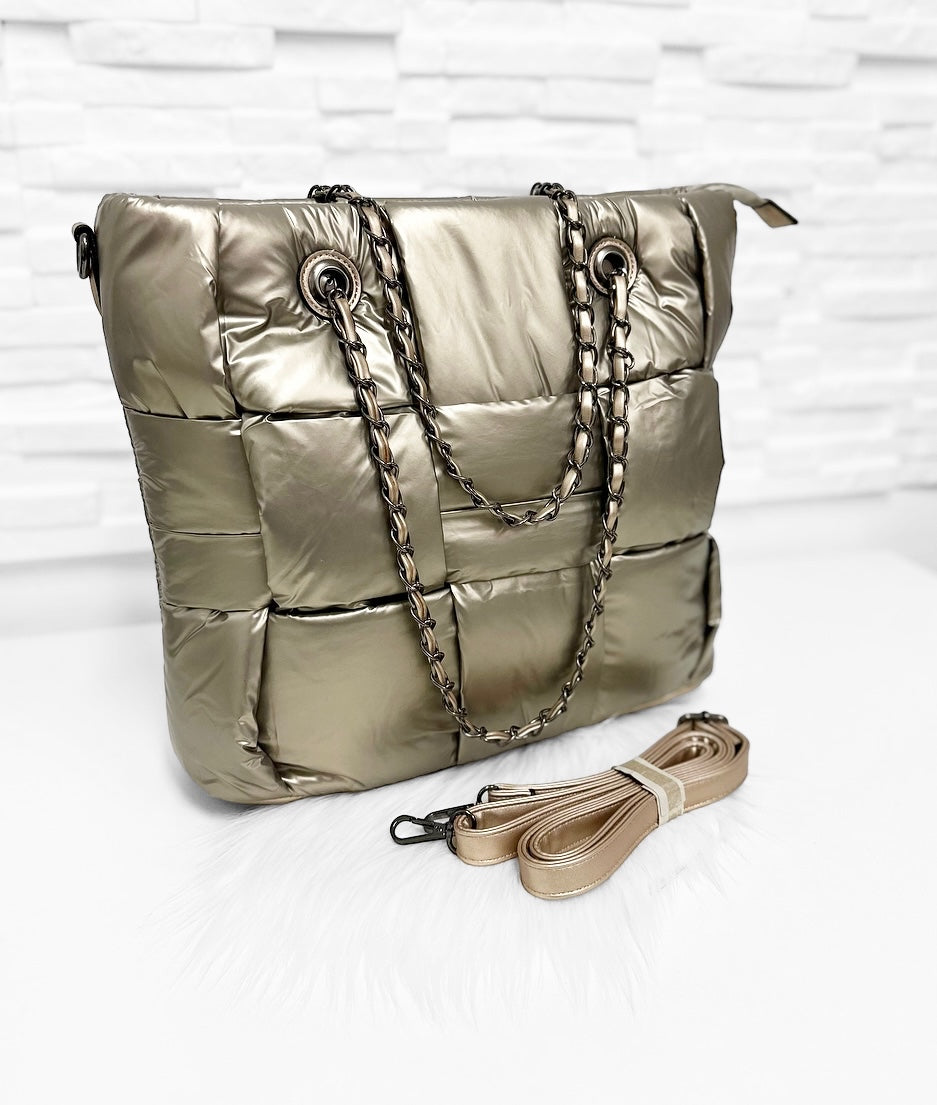 Stylische Stepptasche/GOLD