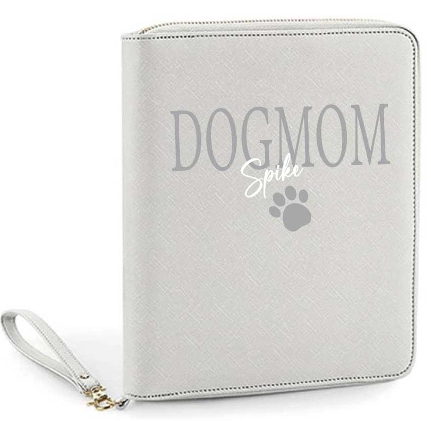 DOGMOM Organizer/GRAU mit Wunschnamen-Farbwahl
