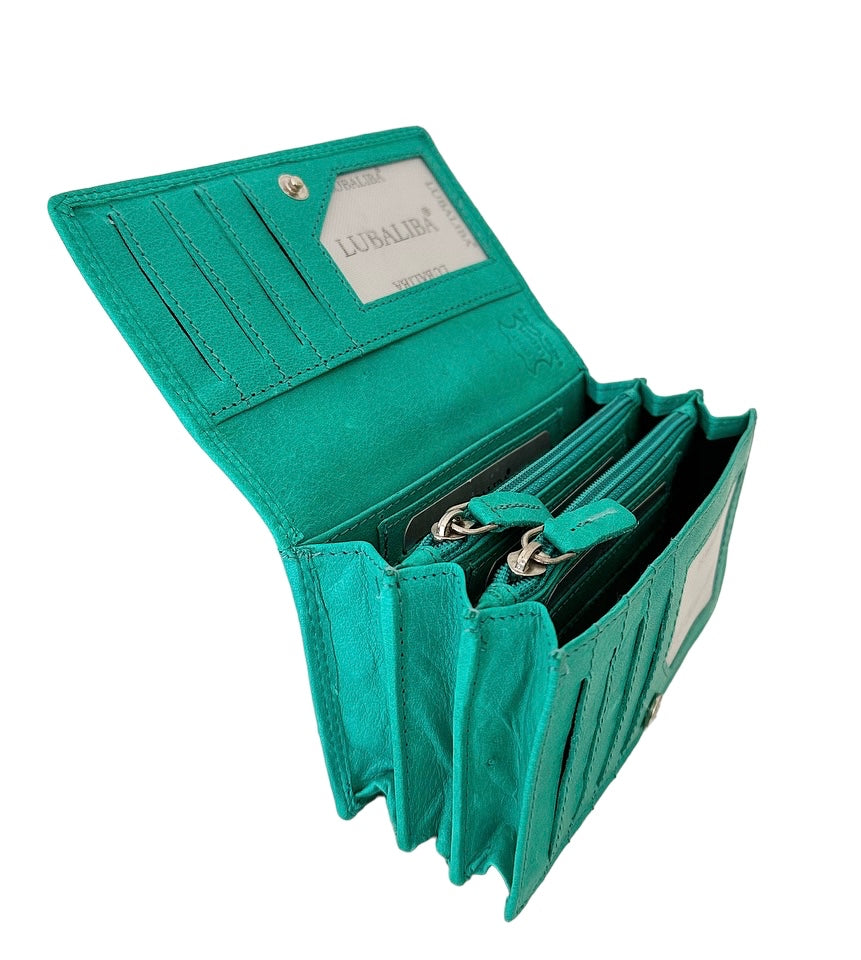 LUBALIBA® ECHTR LEDER Portemonnaie FEBRUAR/MINT