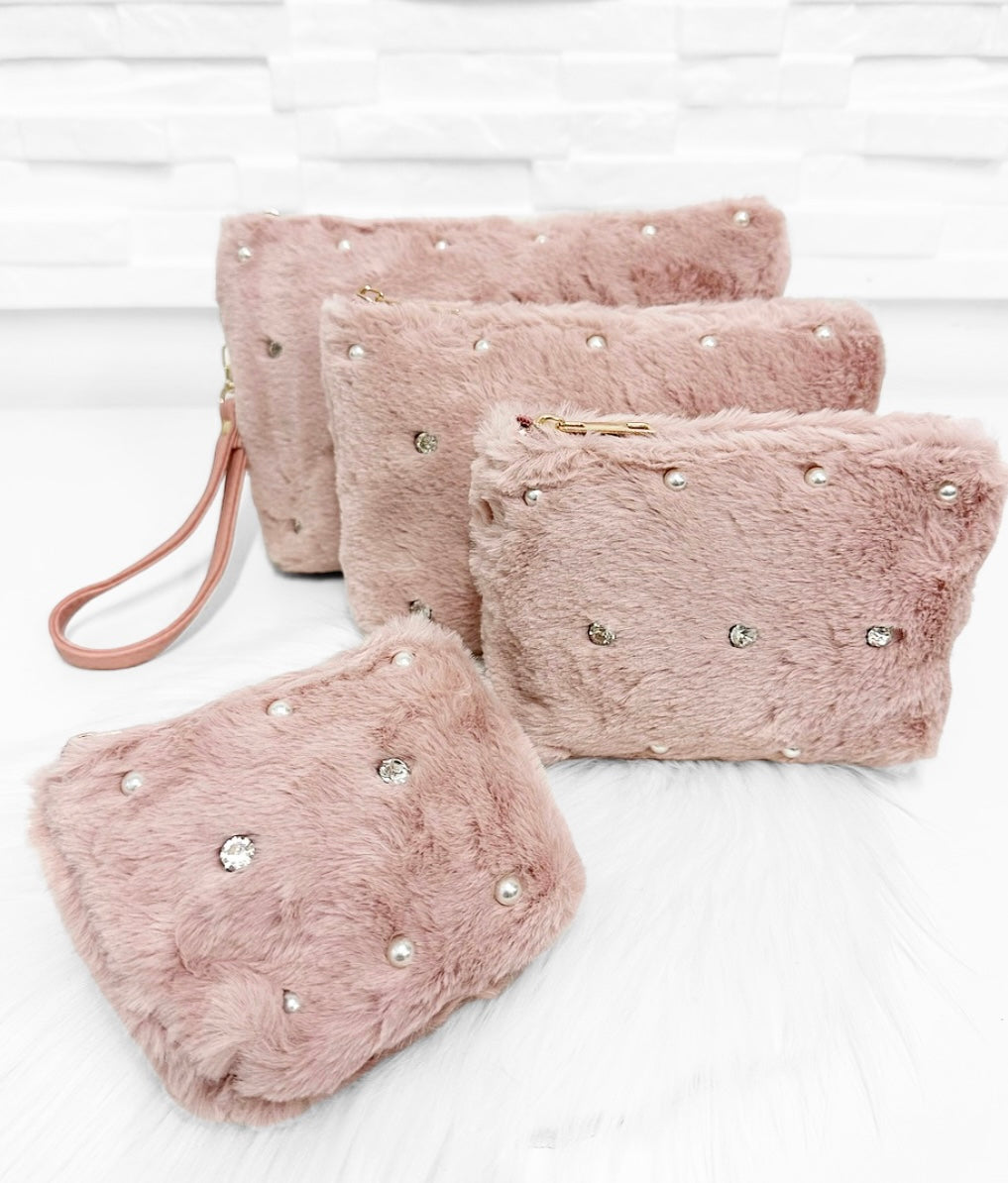 Edel Strass Beauty/Kosmetiktasche-ROSA