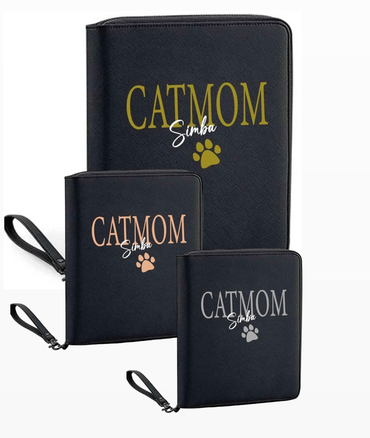 CATMOM Organizer/SCHWARZ mit Wunschnamen-Farbwahl