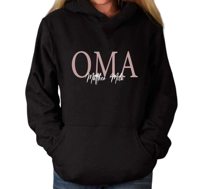 UNISEX HOODIE "OMA" MIT WUNSCHNAMEN-Farbwahl