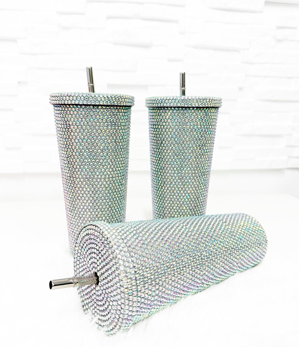 LUBALIBA® STRASS EDELSTAHL/THERMOBECHER-SILBER
