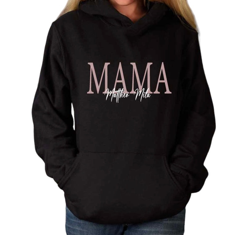 UNISEX HOODIE "MAMA" MIT WUNSCHNAMEN-Farbwahl