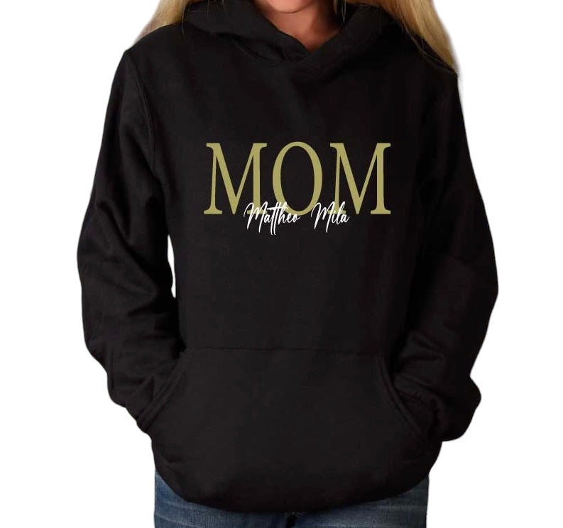 UNISEX HOODIE "MOM" MIT WUNSCHNAMEN-Farbwahl