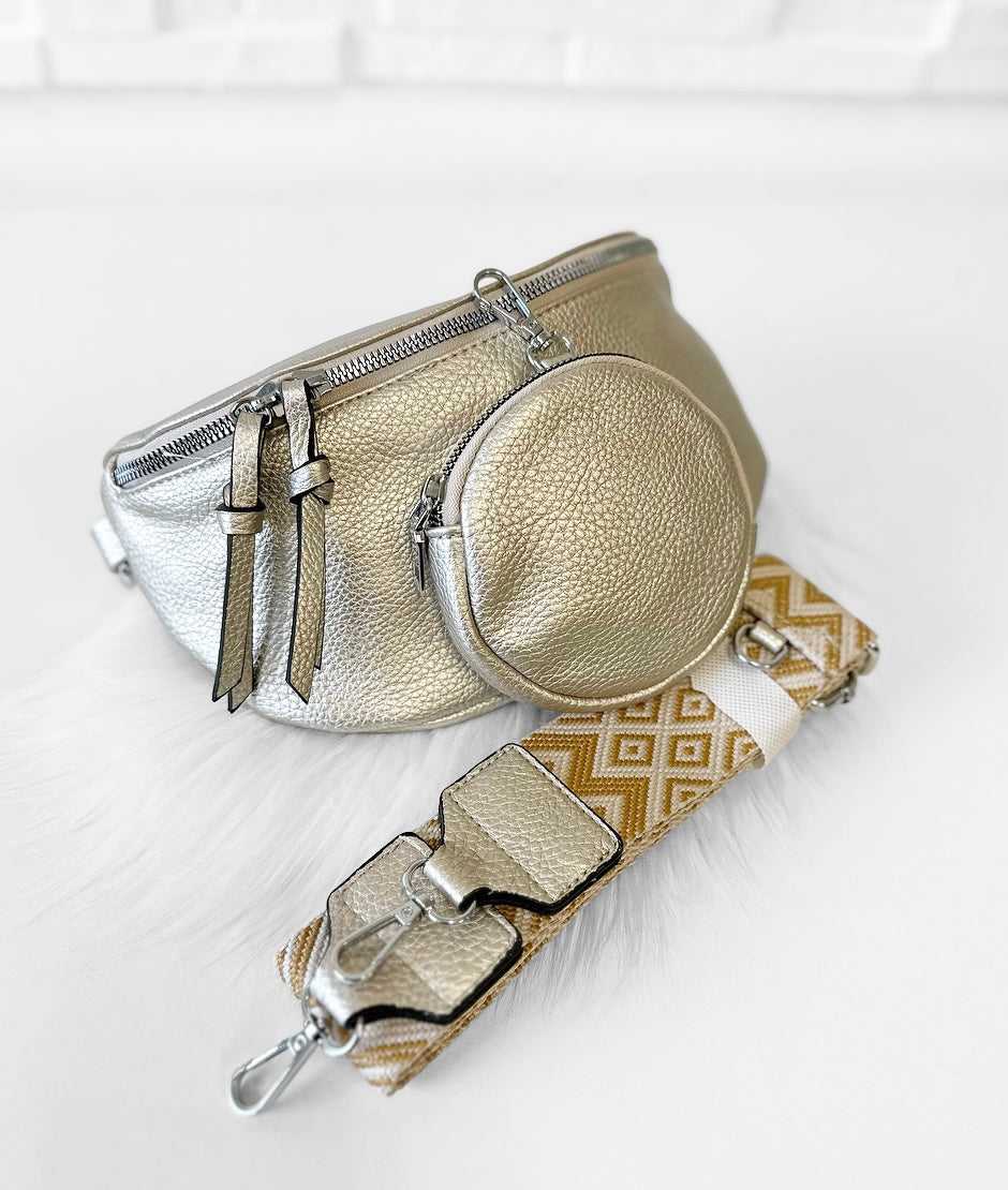 Stylische -L- BODYBAG TASCHE GOLD