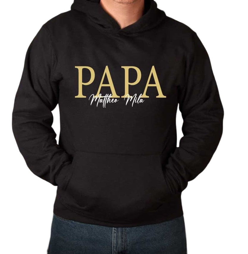 UNISEX HOODIE "PAPA" MIT WUNSCHNAMEN-Farbwahl