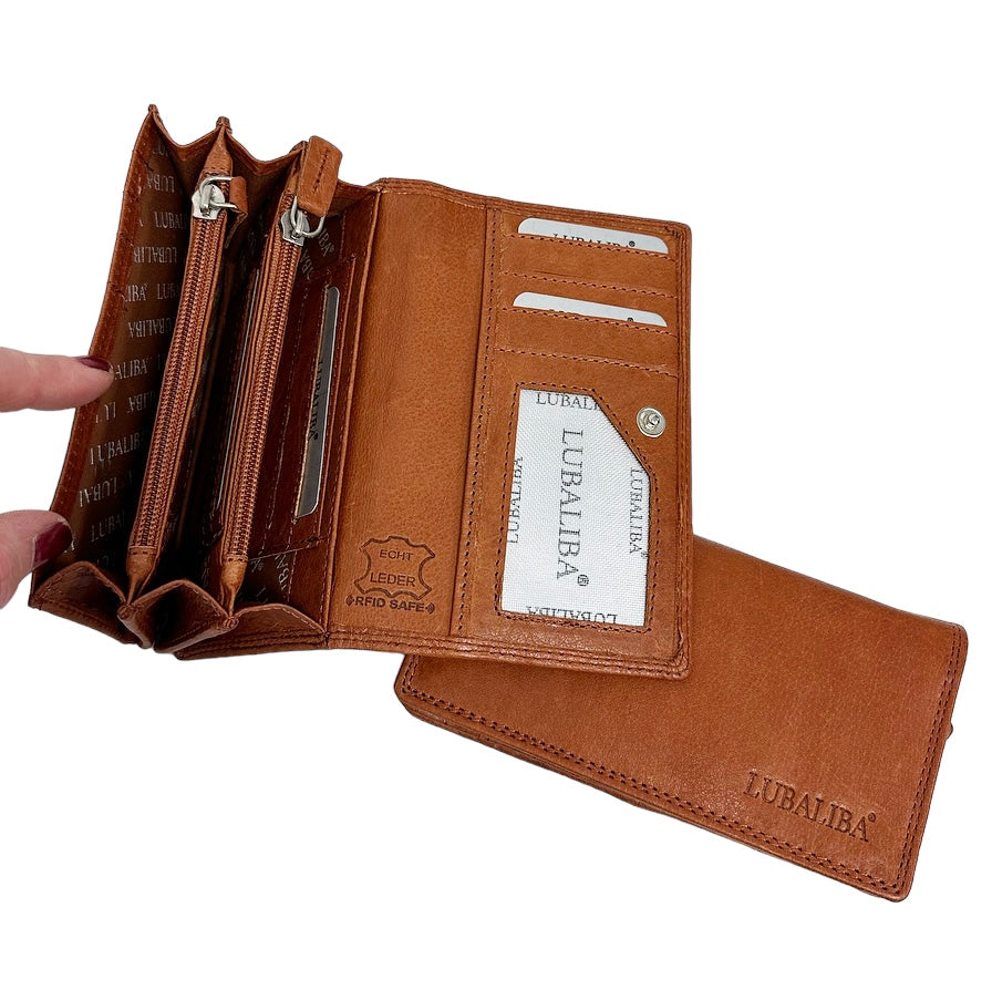 LUBALIBA® ECHTR LEDER Portemonnaie FEBRUAR/BRAUN