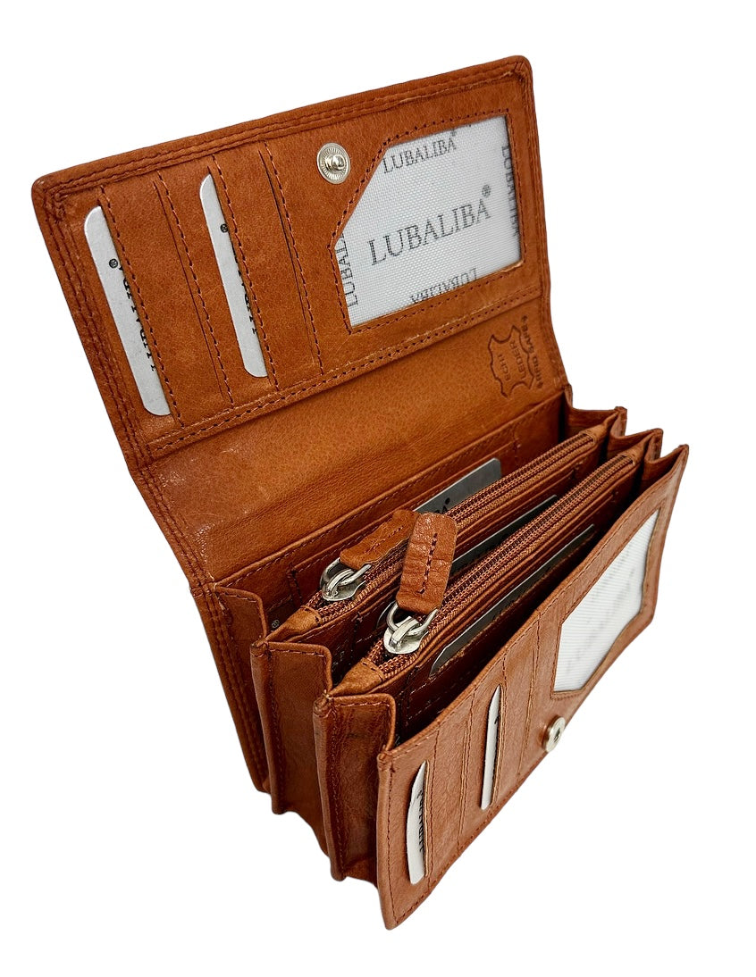 LUBALIBA® ECHTR LEDER Portemonnaie FEBRUAR/BRAUN