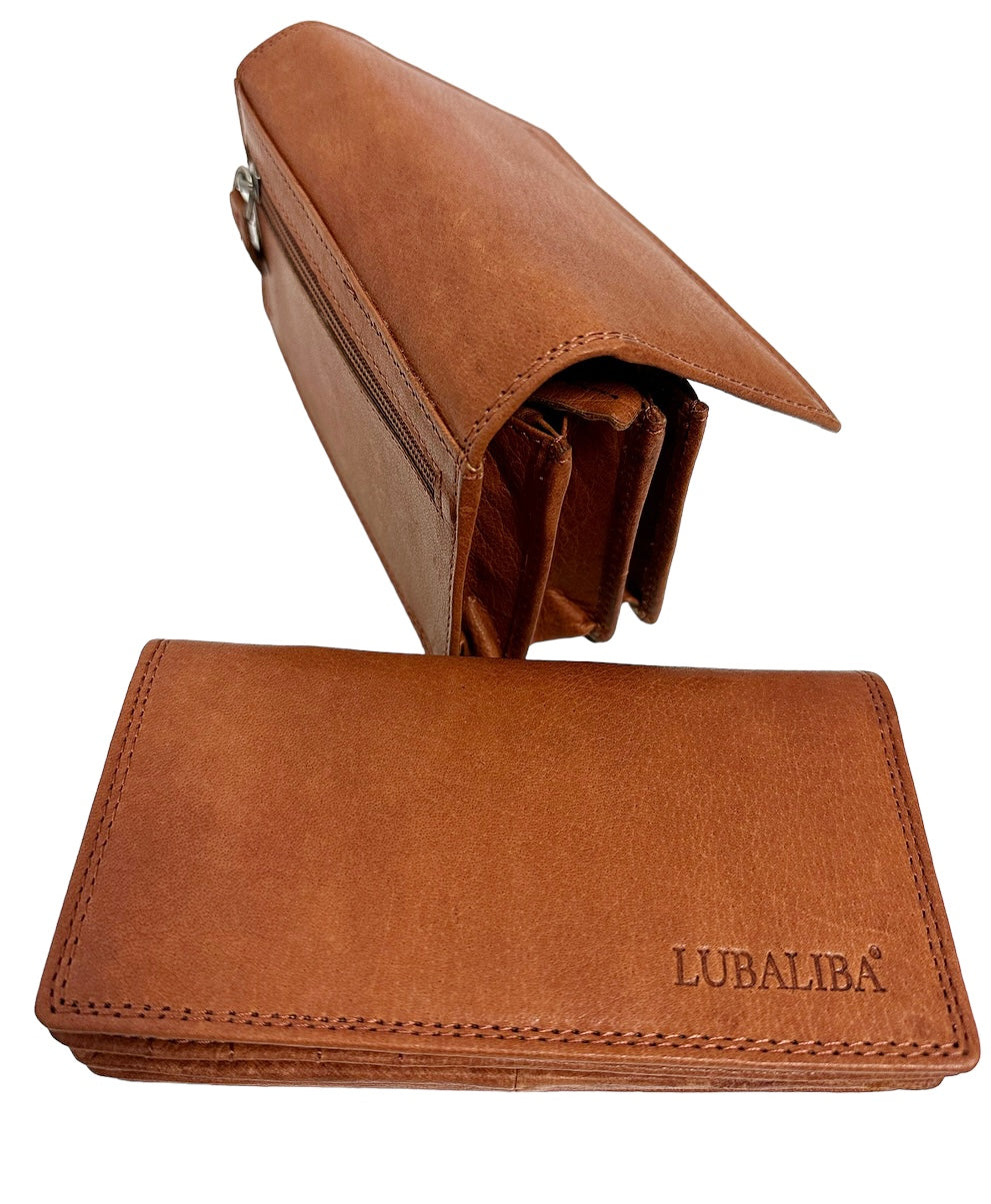 LUBALIBA® ECHTR LEDER Portemonnaie FEBRUAR/BRAUN