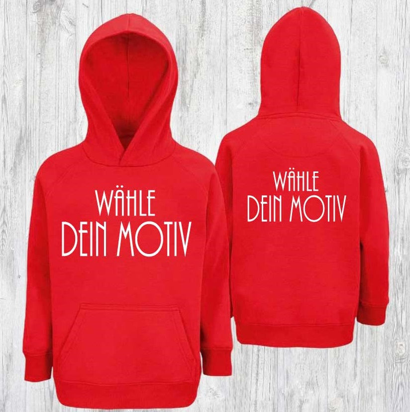 UNISEX KIDS Hoodie/ROT MIT WUNSCHMOTIV