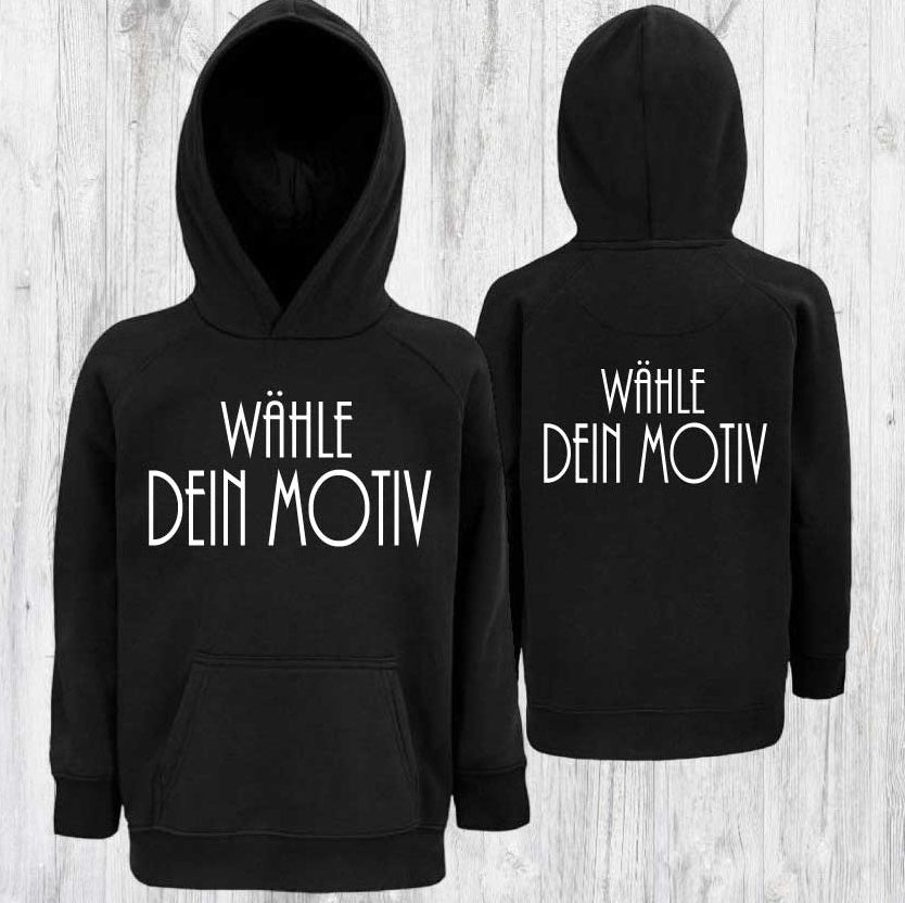 UNISEX KIDS Hoodie/SCHWARZ MIT WUNSCHMOTIV