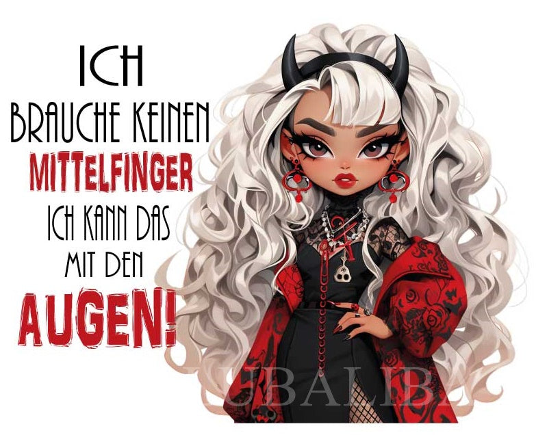 MOTIV POWER DEVIL GIRL / ICH BRAUCHE KEINEN MITTELFINGER! ArtNr.: SY