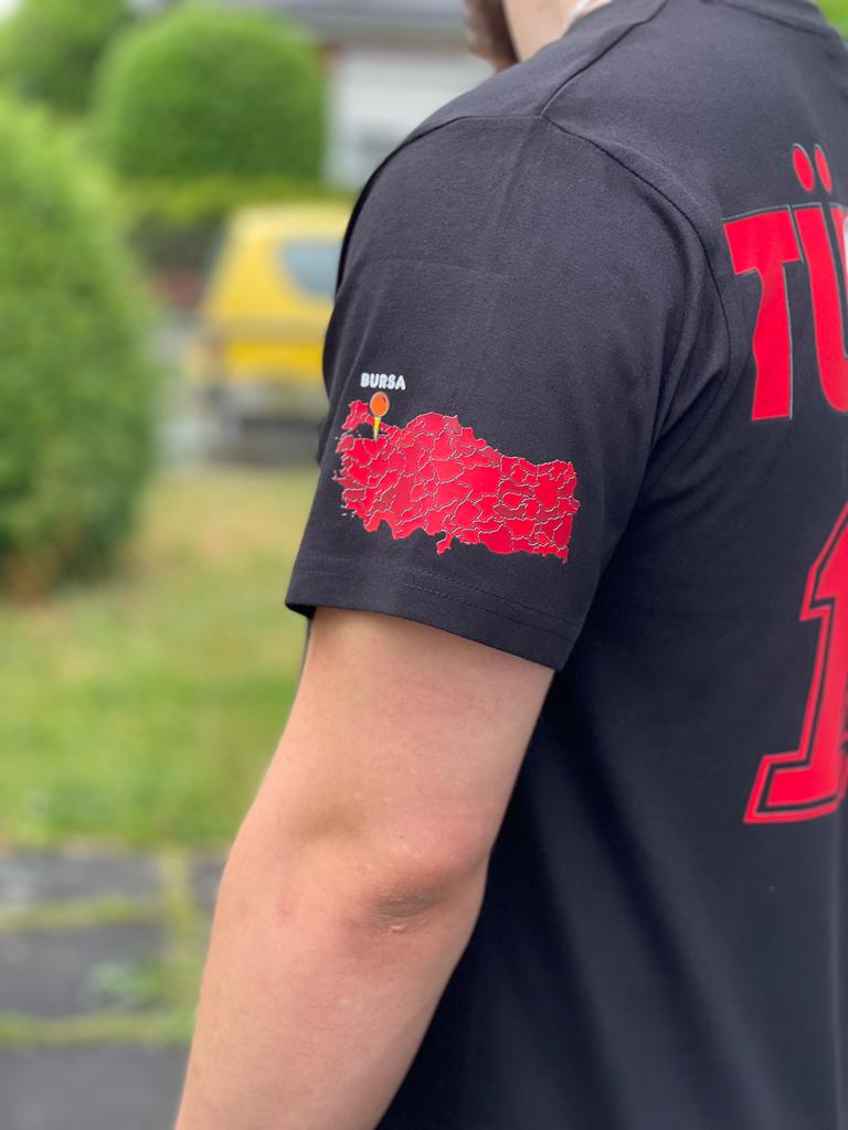 UNISEX T-SHIRT Schwarz Türkei Provinzen