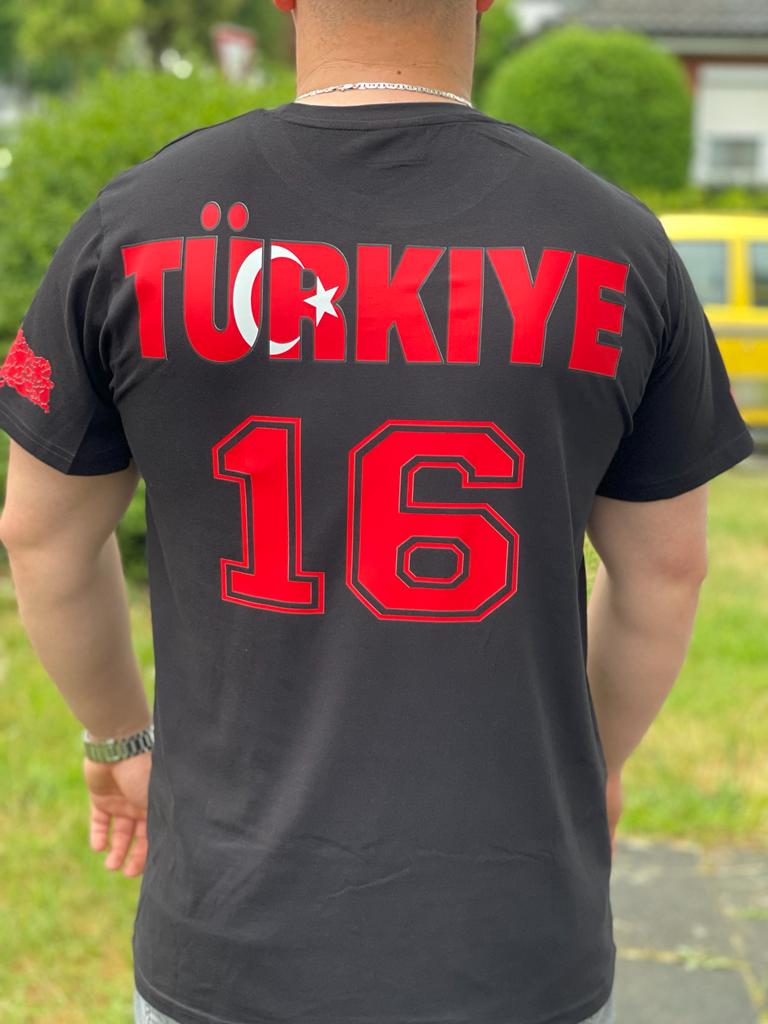 UNISEX T-SHIRT Schwarz Türkei Provinzen