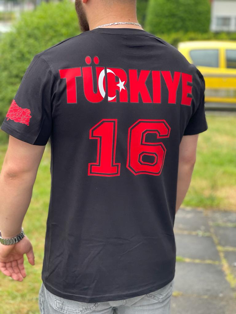 UNISEX T-SHIRT Schwarz Türkei Provinzen